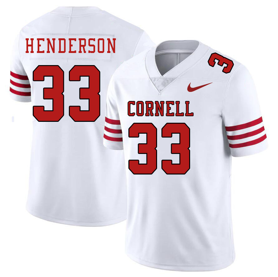 Men-Youth #33 Connor Henderson Cornell Big Red 2023 College Football Jerseys Stitched-White